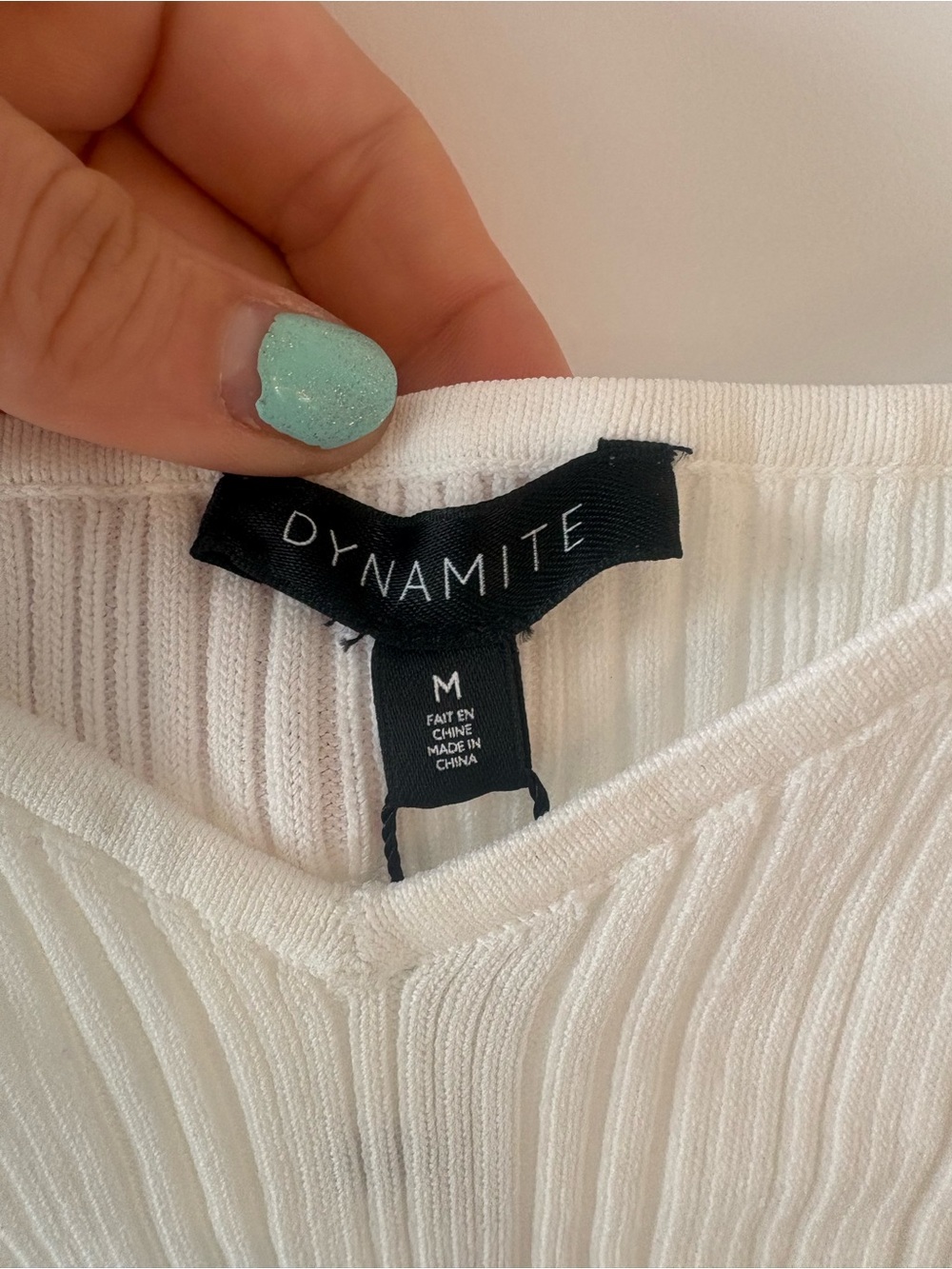 Dynamite Cream Ribbed Square-Neck Tank - Picture 3 of 6